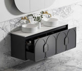 Otti Laguna Wall Hung Vanity, Black Oak