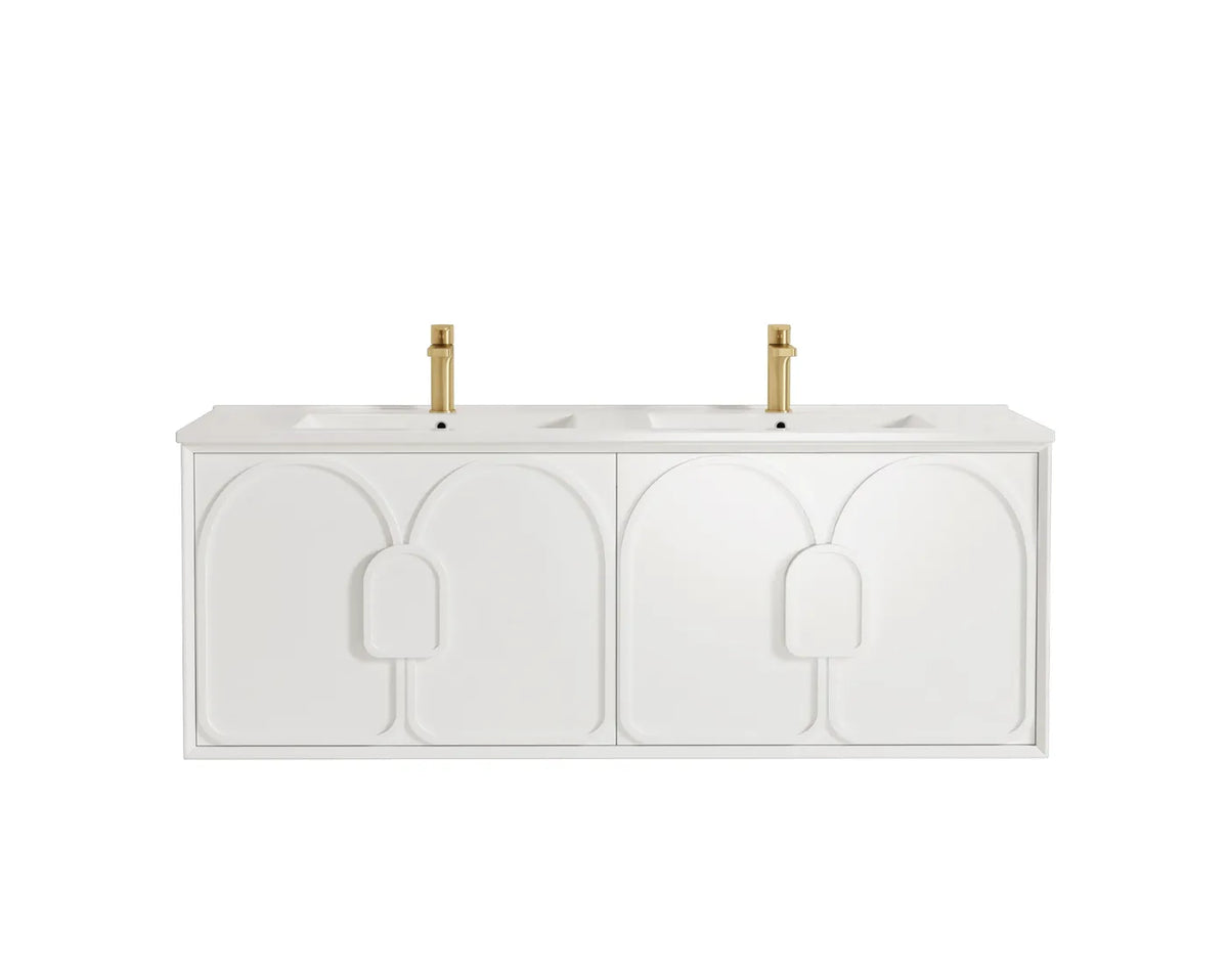 Otti Laguna Wall Hung Vanity, Satin White