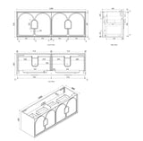 Otti Laguna Wall Hung Vanity, Black Oak