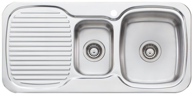 Oliveri Ll127 Lakeland 1 And 1/2 Bowl Left Hand Drainer Sink Top Mounted Kitchen Sinks
