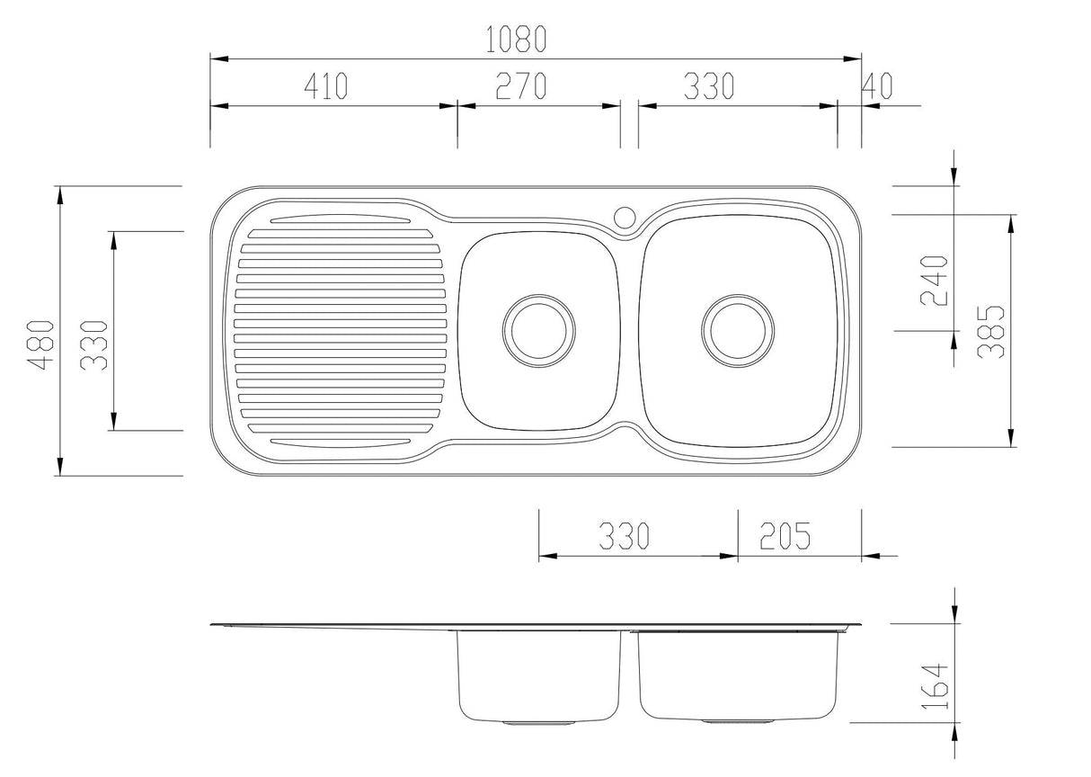 Oliveri Ll137 Lakeland 1 And 3/4 Bowl Left Hand Drainer Sink - Pre Order Top Mounted Kitchen Sinks