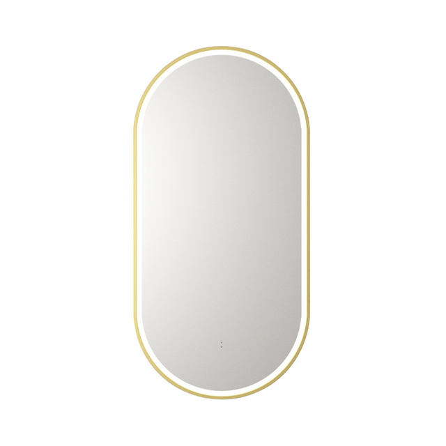Aulic Beau Monde Oblong Pill LED Mirror Brushed Gold 450 x 900mm LMBM-450-BG Brushed Gold Mirrors