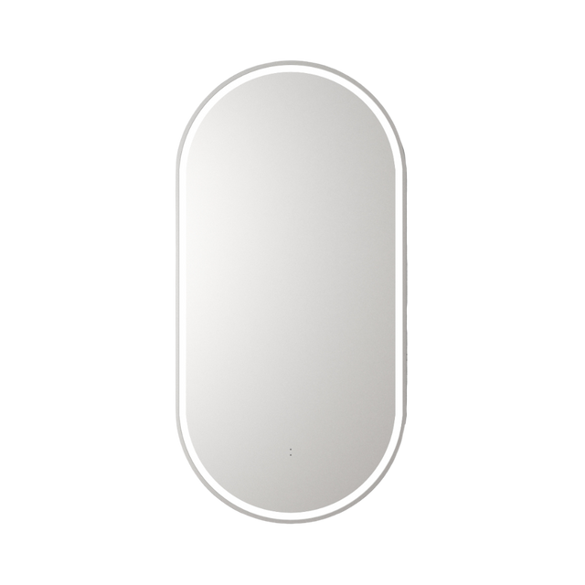 Aulic Beau Monde Oblong Pill LED Mirror Brushed Nickel 450 x 900mm LMBM-450-BN Brushed Nickel Mirrors