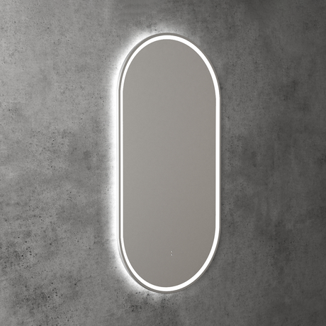 Aulic Beau Monde Oblong Pill LED Mirror Brushed Nickel 450 x 900mm LMBM-450-BN Brushed Nickel Mirrors
