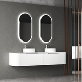 Aulic Beau Monde Oblong Pill LED Mirror Brushed Nickel 450 x 900mm LMBM-450-BN Brushed Nickel Mirrors