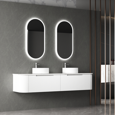 Aulic Beau Monde Oblong Pill LED Mirror Brushed Nickel 450 x 900mm LMBM-450-BN Brushed Nickel Mirrors