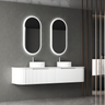 Aulic Beau Monde Oblong Pill LED Mirror Brushed Nickel 450 x 900mm LMBM-450-BN Brushed Nickel Mirrors