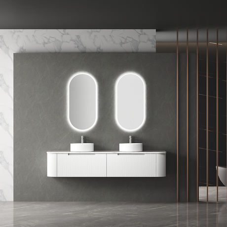 Aulic Beau Monde Oblong Pill LED Mirror Brushed Nickel 450 x 900mm LMBM-450-BN Brushed Nickel Mirrors