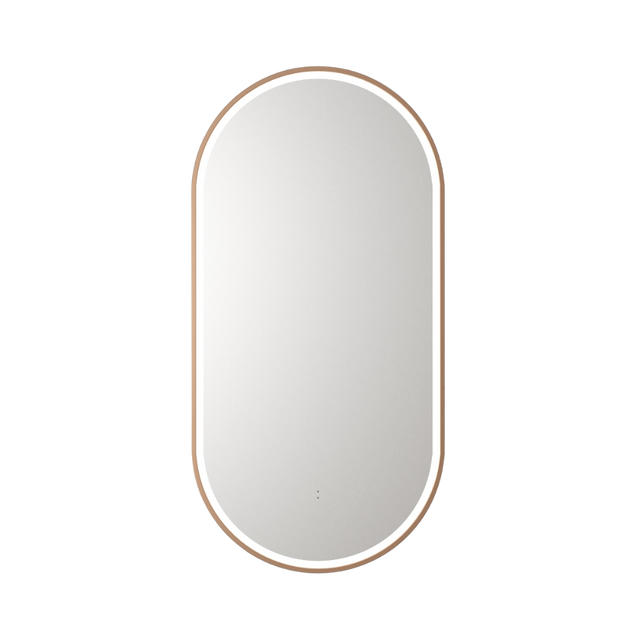 Aulic Beau Monde Oblong Pill LED Mirror Brushed Bronze 450 x 900mm LMBM-450-BZ Brushed Bronze Mirrors