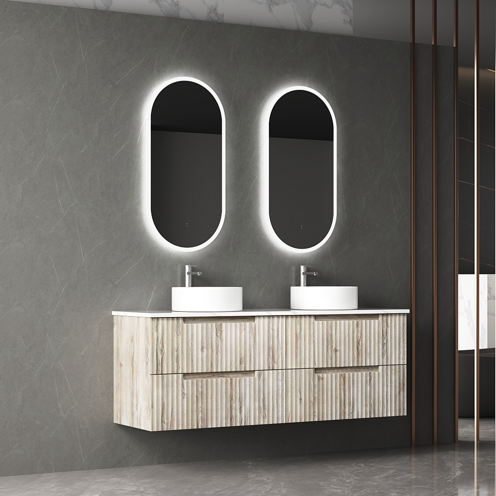 Aulic Beau Monde Oblong Pill LED Mirror Frameless 450 x 900mm LMBM-450 Frameless Mirrors