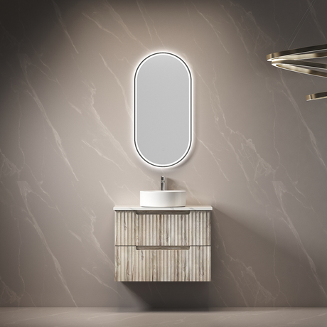 Aulic Beau Monde Oblong Pill LED Mirror Gunmetal 450 x 900mm LMBM-450-GM Gunmetal Mirrors