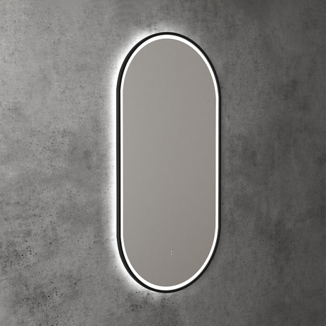 Aulic Beau Monde Oblong Pill LED Mirror Matte Black 450 x 900mm LMBM-450-MB Matte Black Mirrors