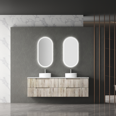 Aulic Beau Monde Oblong Pill LED Mirror Matte White 450 x 900mm LMBM-450-MW Matte White Mirrors