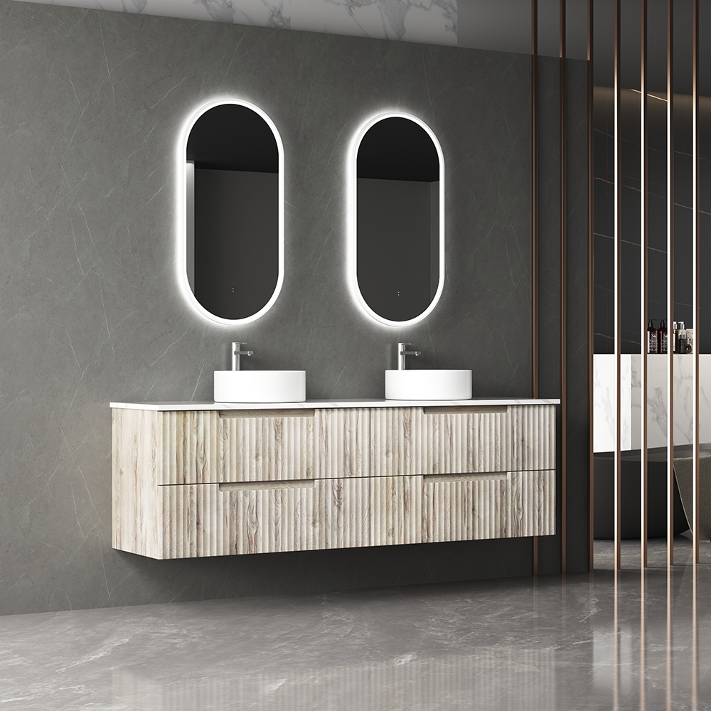 Aulic Beau Monde Oblong Pill LED Mirror Matte White 450 x 900mm LMBM-450-MW Matte White Mirrors