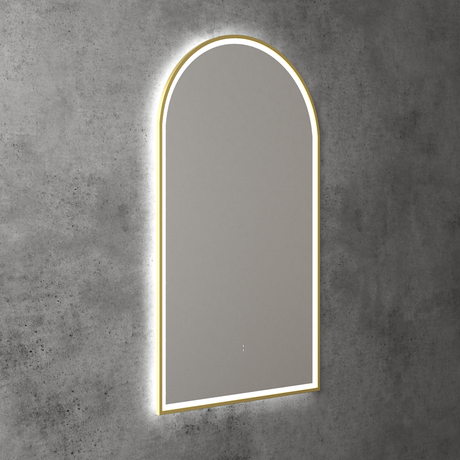 Aulic Canterbury Arch LED Mirror Brushed Gold 500 x 900mm LMCAN-500-BG Brushed Gold Mirrors