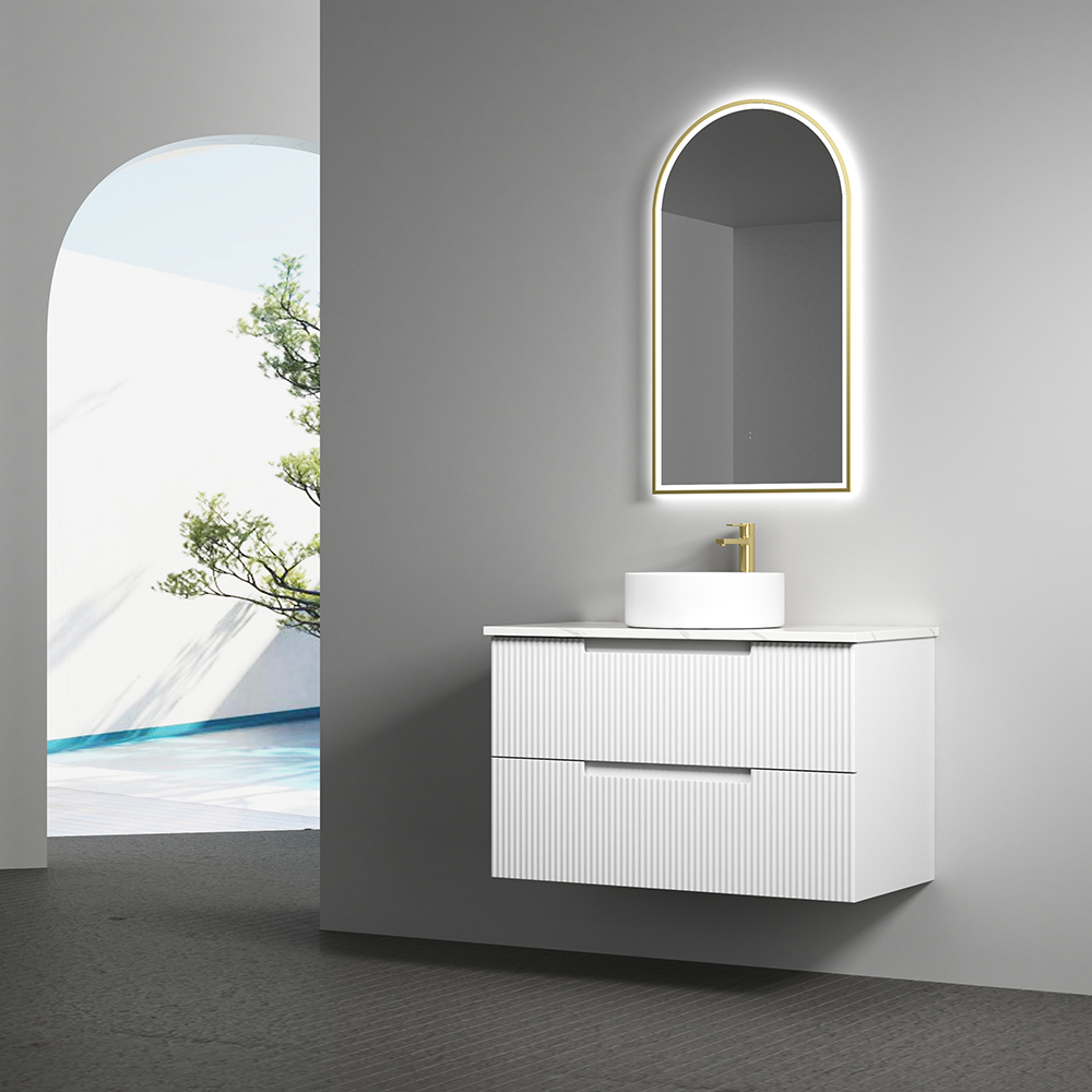 Aulic Canterbury Arch LED Mirror Brushed Gold 500 x 900mm LMCAN-500-BG Brushed Gold Mirrors