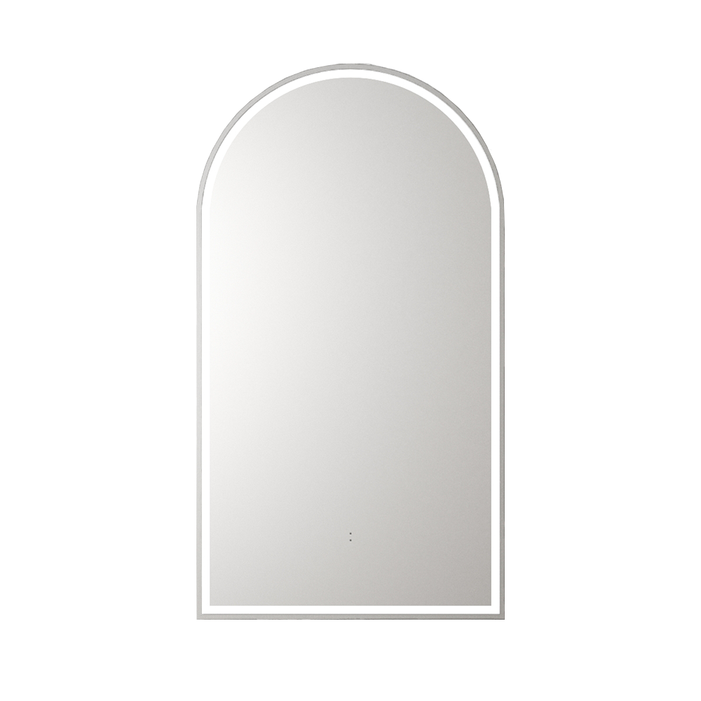 Aulic Canterbury Arch LED Mirror Brushed Nickel 500 x 900mm LMCAN-500-BN Brushed Nickel Mirrors