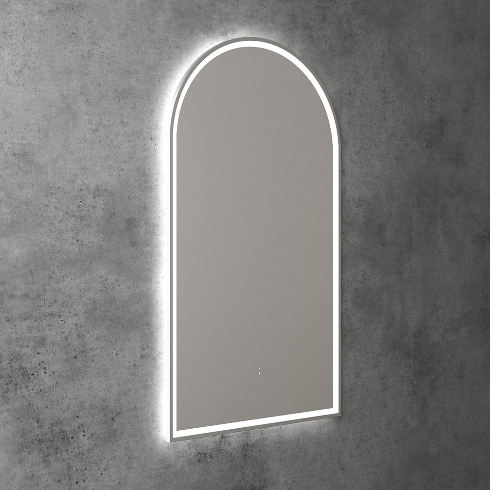 Aulic Canterbury Arch LED Mirror Brushed Nickel 500 x 900mm LMCAN-500-BN Brushed Nickel Mirrors