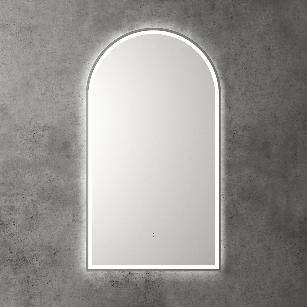 Aulic Canterbury Arch LED Mirror Gunmetal 500 x 900mm LMCAN-500-GM Gunmetal Mirrors