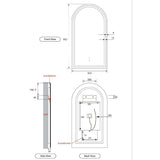 Aulic Canterbury Arch LED Mirror Brushed Nickel 500 x 900mm LMCAN-500-BN Brushed Nickel Mirrors