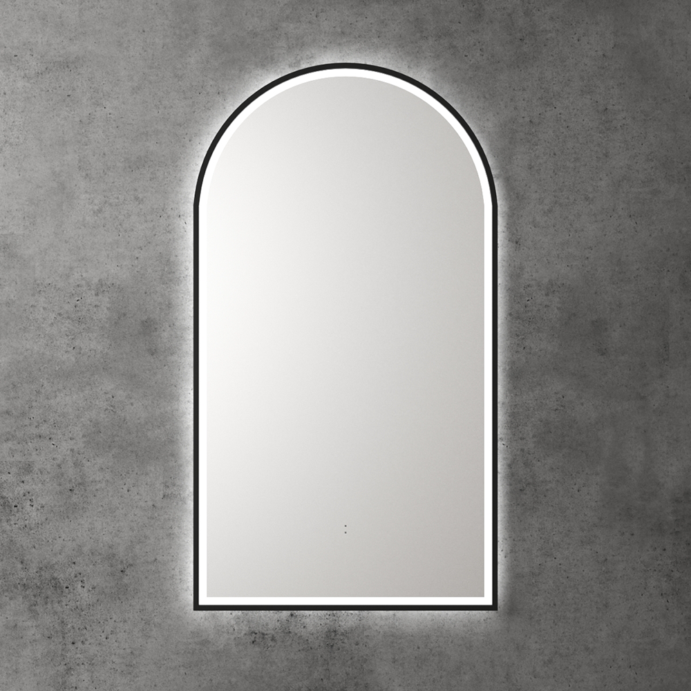 Aulic Canterbury Arch LED Mirror Matte Black 500 x 900mm LMCAN-500-MB Matte Black Mirrors
