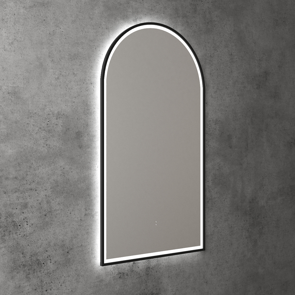 Aulic Canterbury Arch LED Mirror Matte Black 500 x 900mm LMCAN-500-MB Matte Black Mirrors