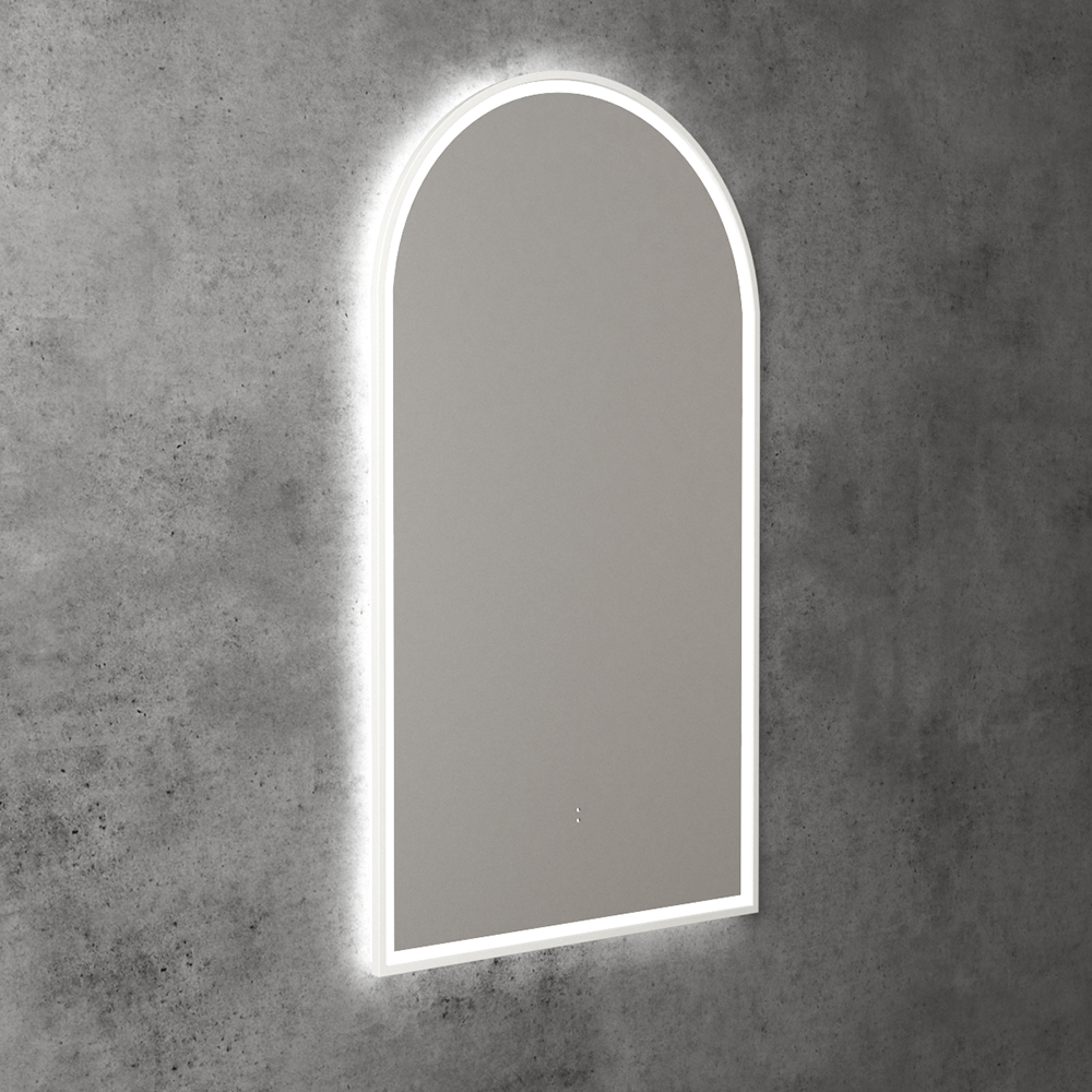 Aulic Canterbury Arch LED Mirror Matte White 500 x 900mm LMCAN-500-MW Matte White Mirrors