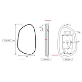 Aulic Tarcoola Asymmetric LED Mirror Frameless 550 x 900mm LMTAR-550 Frameless Mirrors
