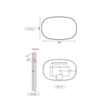 Aulic LMVAL-1400-GM Valmont Horizontal 1400mm LED Mirror, Gunmetal