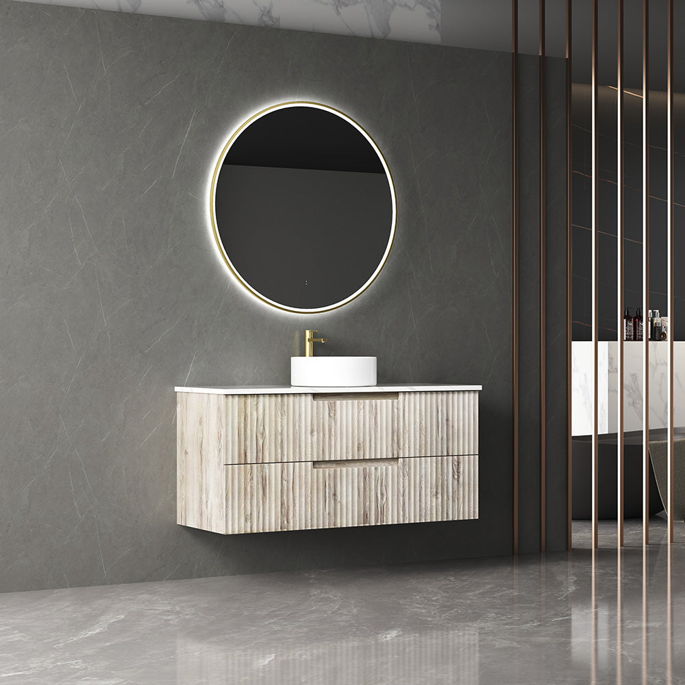 Aulic Windsor Round LED Mirror 700mm Brushed Gold LMWIN-700-BG Brushed Gold Mirrors