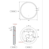 Aulic Windsor Round LED Mirror 900mm Brushed Nickel LMWIN-900-BN Brushed Nickel Mirrors