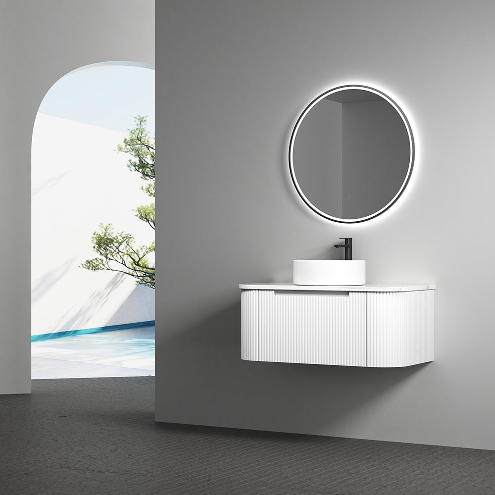 Aulic Windsor Round LED Mirror 900mm Gunmetal LMWIN-900-GM Gunmetal Mirrors