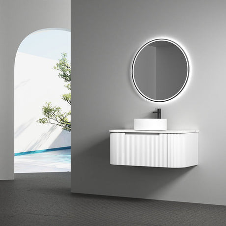 Aulic Windsor Round LED Mirror 900mm Gunmetal LMWIN-900-GM Gunmetal Mirrors