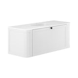 Fienza LOLM120UW Lola 1200 Mila Curved Satin White Wall-Hung Vanity, One Tap Hole