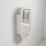 Aulic Beau Monde Oblong LED Matte White Shaving Cabinet With Brushed Nickel Frame 450 x 900mm LSCBM-450-MW-BN Brushed