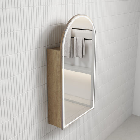 Aulic Canterbury Arch LED Carita Shaving Cabinet 500 x 900mm LSCCAN-500-CR Mirrors & Cabinets