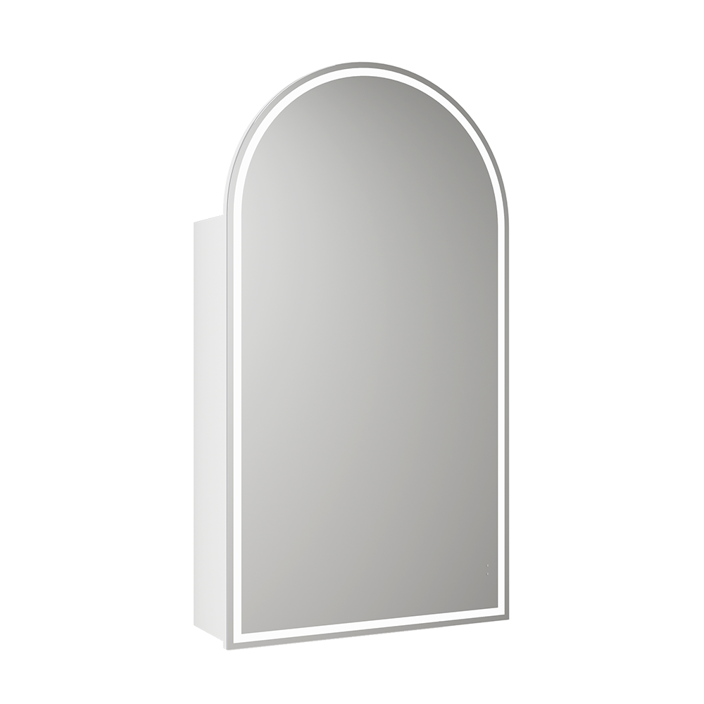Aulic Canterbury Arch LED Matte White Shaving Cabinet,500 x 900mm LSCCAN-500-MW Frameless Mirrors & Cabinets