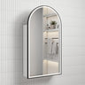 Aulic Canterbury Arch LED Matte White Shaving Cabinet With Matte Black Frame 500 x 900mm LSCCAN-500-MW-MB Matte Black