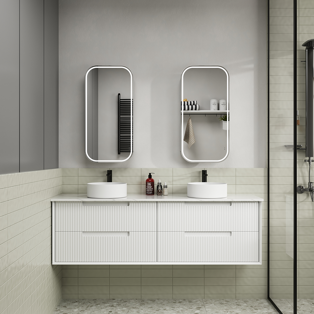 Aulic Vienna LED Matte White Shaving Cabinet 450 x 900mm LSCVIE-450-MW Frameless Mirrors & Cabinets