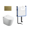 Lafeme Crawford Inwall Cistern Floor Pan Smart Toilet With Brushed Gold Flush Plate
