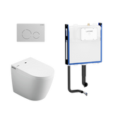 Lafeme Crawford Inwall Cistern Floor Pan Smart Toilet With Brushed Nickel Flush Plate