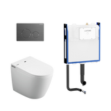 Lafeme Crawford Inwall Cistern Floor Pan Smart Toilet With Gunmetal Flush Plate
