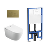 Lafeme Sesto Inwall Cistern Wall Hung Smart Toilet With Brushed Gold Flush Plate