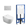 Lafeme Sesto Inwall Cistern Wall Hung Smart Toilet With Brushed Nickel Flush Plate