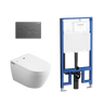 Lafeme Sesto Inwall Cistern Wall Hung Smart Toilet With Gunmetal Flush Plate