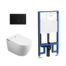 Lafeme Sesto Inwall Cistern Wall Hung Smart Toilet With Matte Black Flush Plate