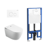 Lafeme Sesto Inwall Cistern Wall Hung Smart Toilet With Matte White Flush Plate