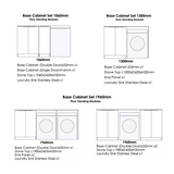 Otti Noosa 1300x600x900 White Base Laundry Cabinet with Stone Top and Sink
