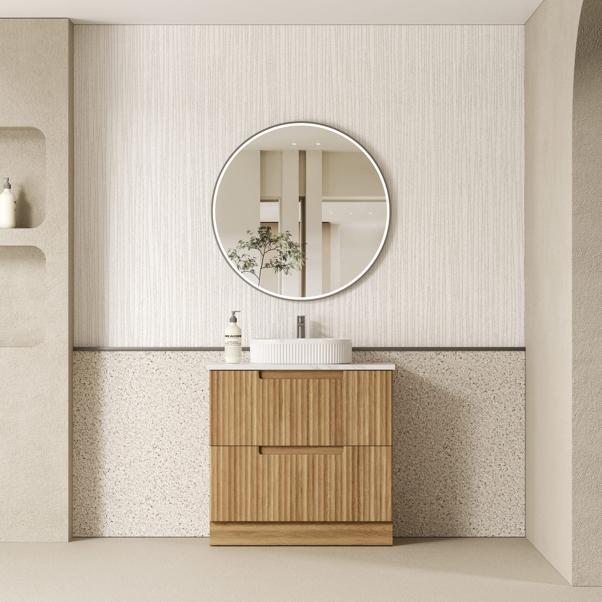 Aulic 900mm Lovina Floorstanding Vanity with Solid Surface Top Pure Top CA56-900-CT28 Vanity Units