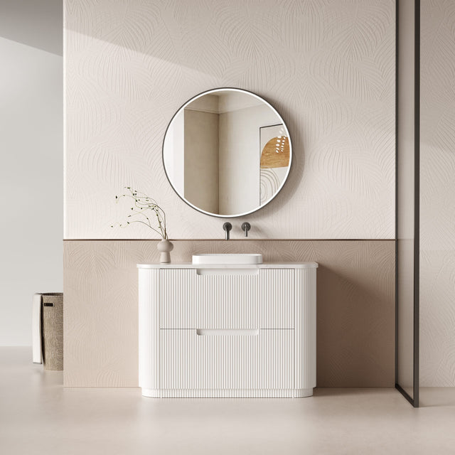 Aulic 1200mm Curva Floorstanding Vanity with Solid Surface Top Alpine Top CA57-1200-ST86FT Vanity Units